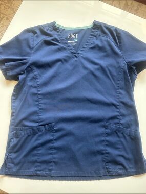 Edge by IRG Women's Short Sleeve V-Neck Scrub Top - Navy